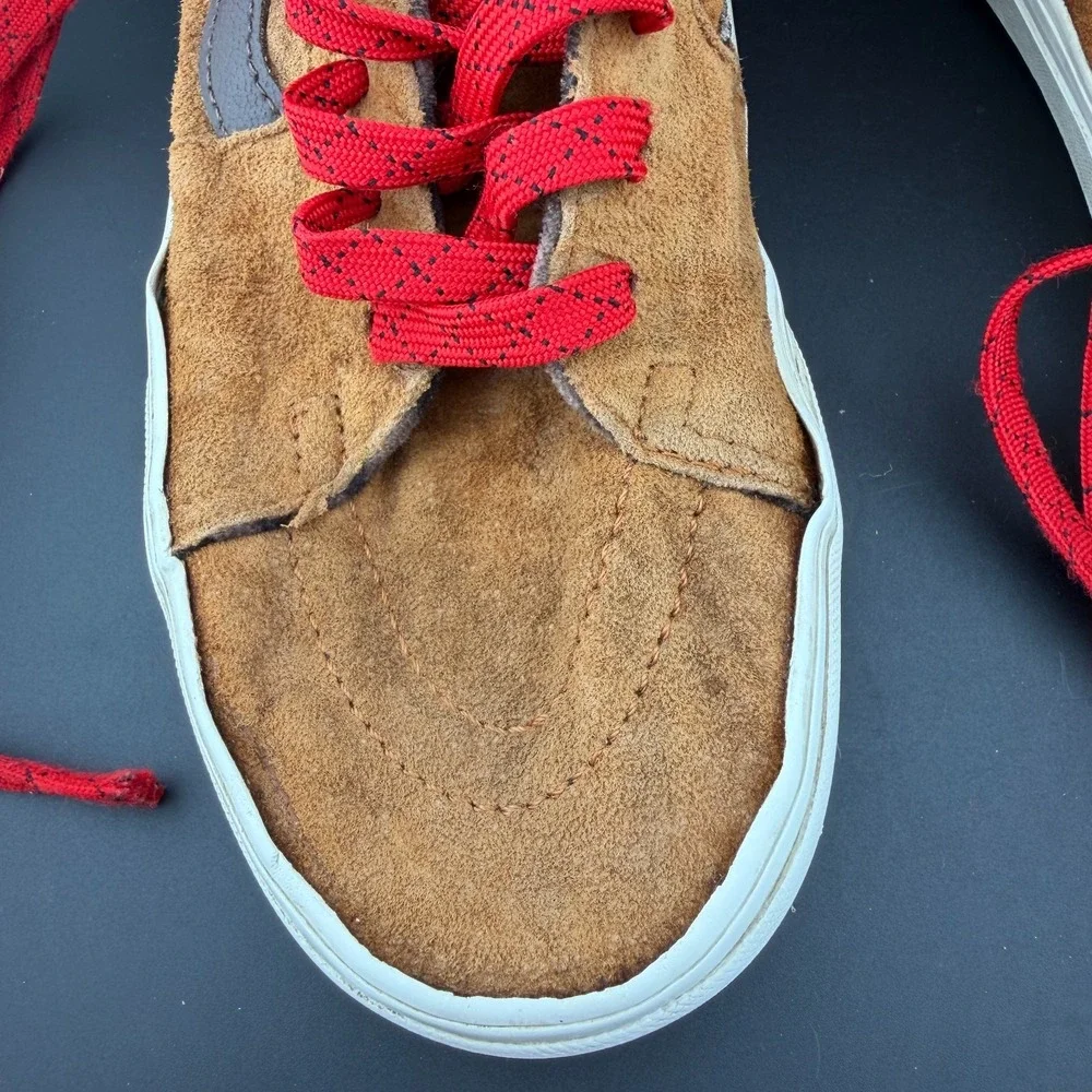 Vans Sk8-Hi Unisex M7.5/W9 Skateboard Shoes Orange Brown Pig Suede Sneakers